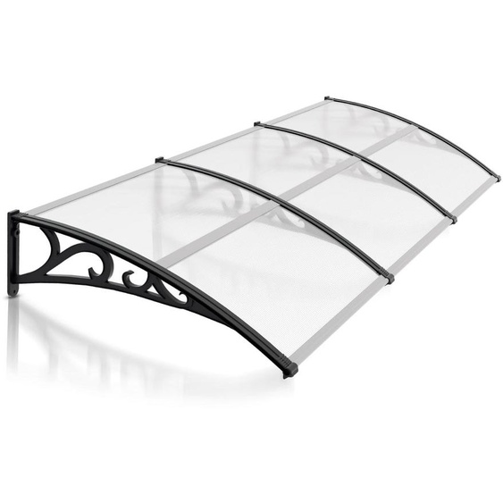 Auvent de porte dentrée - Auvent en polycarbonate - 300 x 100 cm - Transparent
