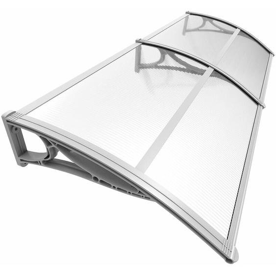 Auvent de porte dentrée marquise 200x80 cm transparent en Polycarbonate anti-UV