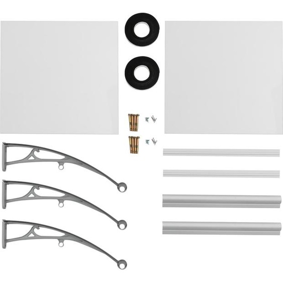 Auvent de porte dentrée, robuste - Capacité de charge de 200 kg - Dimensions 120 x 60 cm, en alliage daluminium