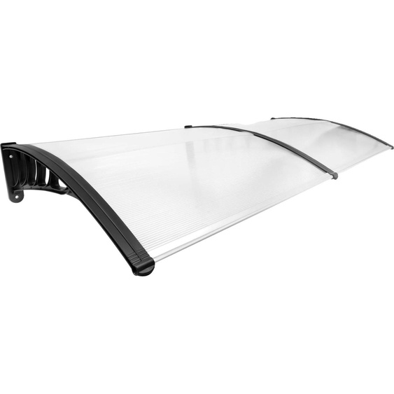 Auvent de porte, protection contre les intempéries, installation facile, transparent et noir