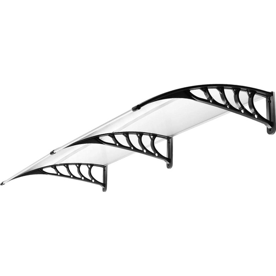 Auvent de porte - store extérieur - 203×102 cm - polycarbonate - protection pluie & UV - pour porte/fenêtre - blanc