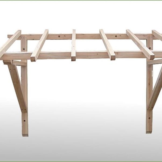 Auvent en bois 120 x 205 cm Auvent pour porte dentrée Toit en appentis Résistant aux intempéries