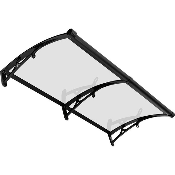 Auvent pour porte dentrée - Store de porte - Polycarbonate, alliage daluminium, 120 × 60 cm, protection contre les UV et la pluie, -35 à 120 °C, 200 kg - Noir