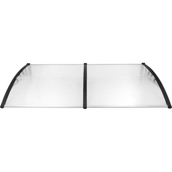 Auvent pour porte et fenêtre - Store mural - Protection contre les UV - Protection contre la pluie et la neige - PVC - Panneau transparent - Noir
