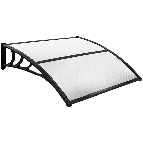 Avant-toit, forme arquée, aluminium et polycarbonate, 122 x 99 cm