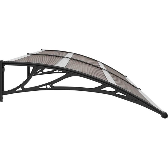 Avant-toit pour porte dentrée, abri en polycarbonate en forme de pente, protection contre les intempéries pour lentrée, la porte dentrée, la terrasse et le balcon. Disponible en marron et en noir, dimensions : 200 x 100 cm