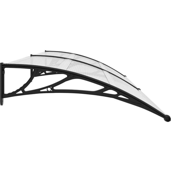Avant-toit pour porte dentrée, auvent en polycarbonate, protection contre les intempéries pour lentrée, idéal pour la porte dentrée, la terrasse et le balcon. Disponible en blanc et en noir, dimensions : 120 x 100 cm