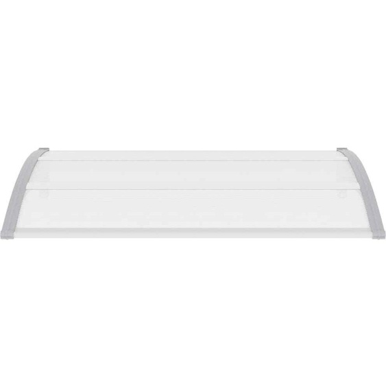 Avant-toit pour porte dentrée, auvent en polycarbonate, protection contre les intempéries pour lentrée, la terrasse et le balcon. Disponible en blanc et en gris. Dimensions : 120 x 100 cm