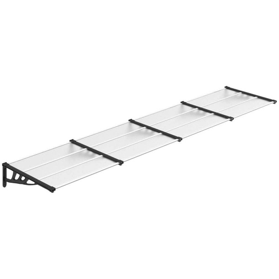 Avant-toit pour porte dentrée, modèle à une pente, protection pour porte dentrée, entrée et terrasse, en aluminium semi-brillant, pour lextérieur, couleur noire et transparente, dimensions : 152,5 x 90 x 27,5 cm