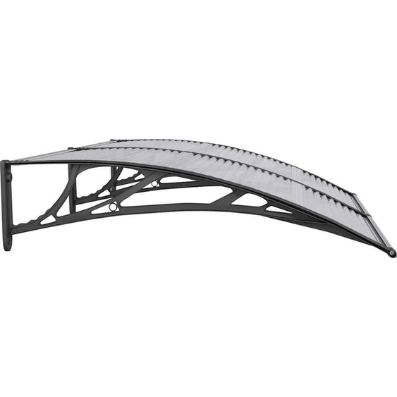 Avant-toit pour porte dentrée, protection pour porte dentrée avec cadre en aluminium et toit en polycarbonate, résistant aux intempéries et à la corrosion, fixation murale au-dessus de la porte. Disponible en version transparente et noire, dimensions :