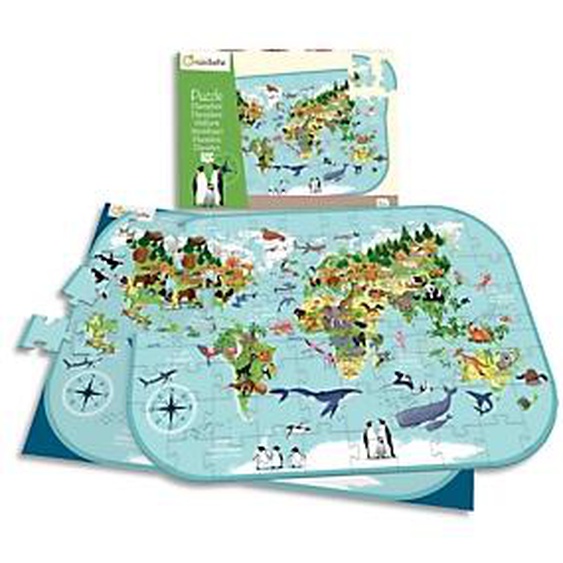 AVENUE MANDARINE Puzzle 76 pièces, thème Planisfère. A partir de 6 ans.