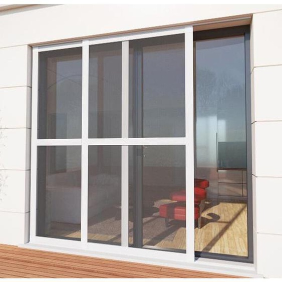 Avosdim - Moustiquaire coulissante baie vitrée - L240 x H240cm - Blanc