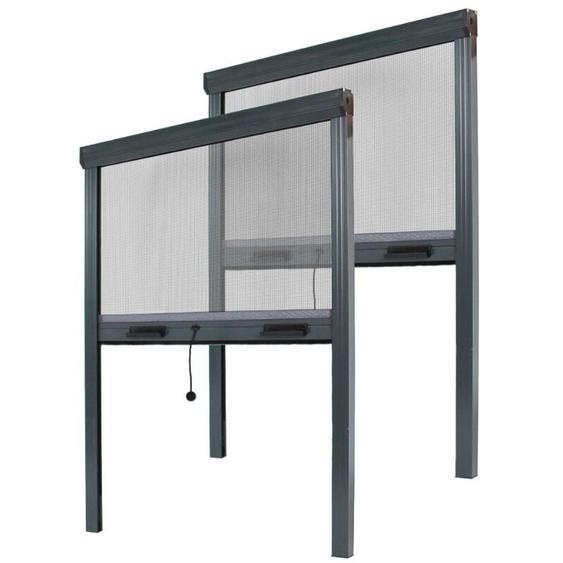 Avosdim - moustiquaire enroulable l 100 x h 160 cm alu anthracite – lot 2 – recoupable pour fenêtre – pose facile