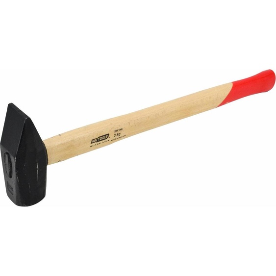 Awtools Marteau de forgeron 3.0 Kg Poignée en bois Ligne noire