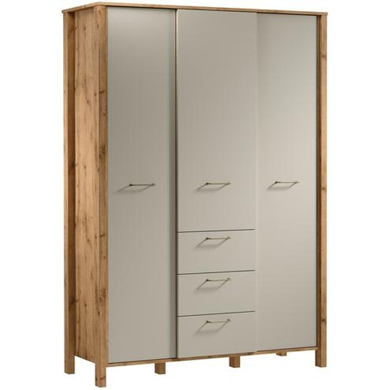 AX LIVING Armoire à tiroirs Iseonia S3P3T - 138cm, chene Wotan & Beige