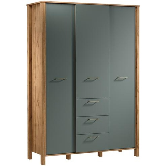 AX LIVING Armoire à tiroirs Iseonia S3D3S - 138cm, Chêne Wotan & Green