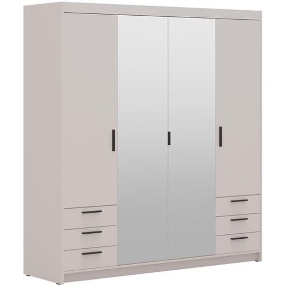 AX LIVING Armoire beige avec miroir Storicos 4P6T 176,3 cm Grande taille