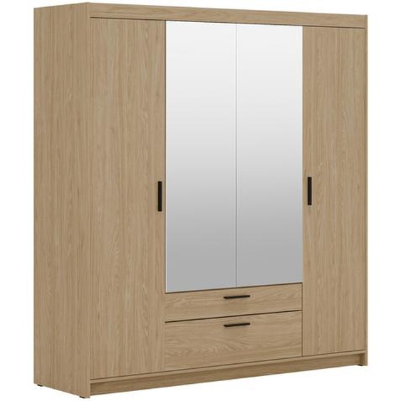AX LIVING Armoire en chene huilé avec miroir Storicos 4P 176,3 cm de large