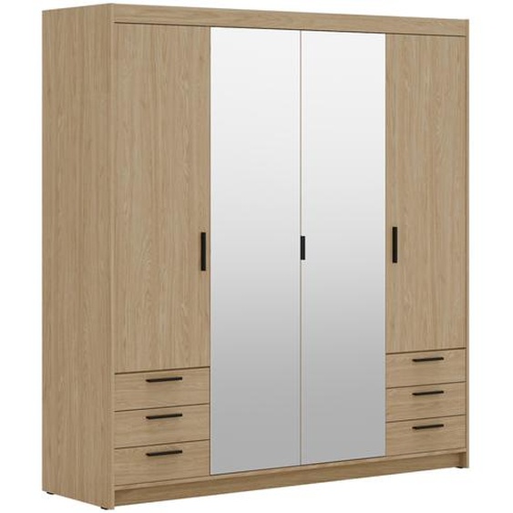 AX LIVING Armoire en chene huilé avec miroir Storicos 4P6T 176,3 cm Grande