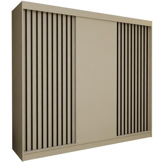 AX LIVING Armoire portes coulissantes Cabinio beige/noir 240 cm