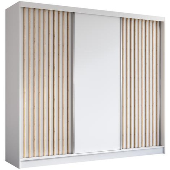 AX LIVING Armoire portes coulissantes Cabinio blanc/chene artisan 240