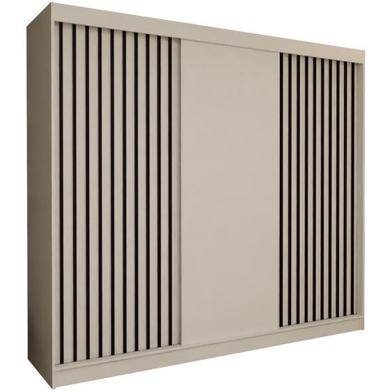 AX LIVING Armoire portes coulissantes Cabinio blanc/noir 240 cm