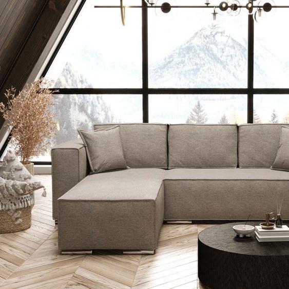 AX LIVING Beige canapé dangle avec fonction sommeil Vinoria 255cm G