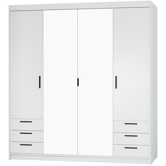 AX LIVING Armoire blanche avec miroir Storicos 4P6T 176,3 cm Grande taille