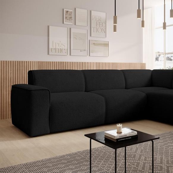 AX LIVING Canapé angle Didim L canapé d angle noir largeur 292 cm droit