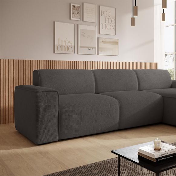 AX LIVING Canapé forme L Didim mini gris 310 cm de large, élégant D