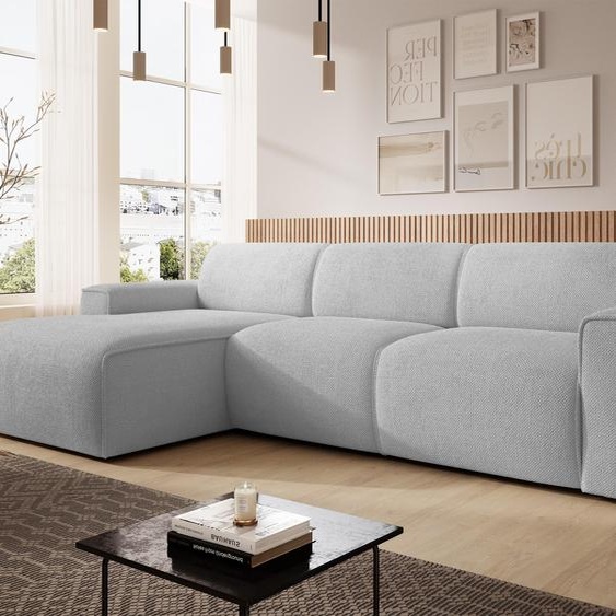 AX LIVING Canapé forme L Didim mini gris clair largeur 310 cm, élégant G