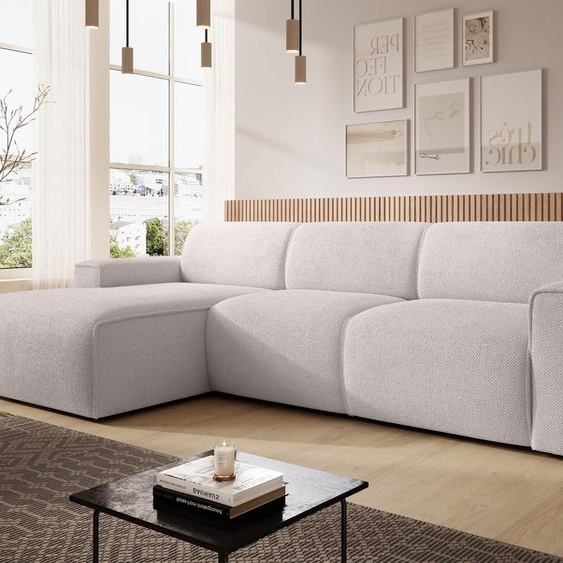 AX LIVING Canapé forme L Didim mini creme 310 cm de large, élégant G