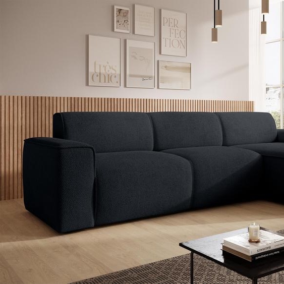 AX LIVING Canapé en L Didim mini gris foncé, 310 cm de large, élégant D