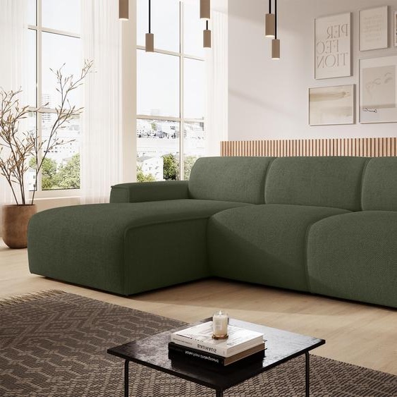 AX LIVING Canapé forme L Didim mini vert largeur 310 cm, élégant G