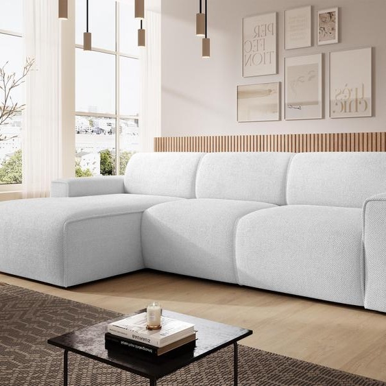 AX LIVING Canapé en L Didim mini argent 310 cm élégant G
