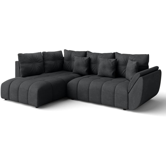 AX LIVING Canapé avec fonction lit canapé dangle gris foncé Corleone