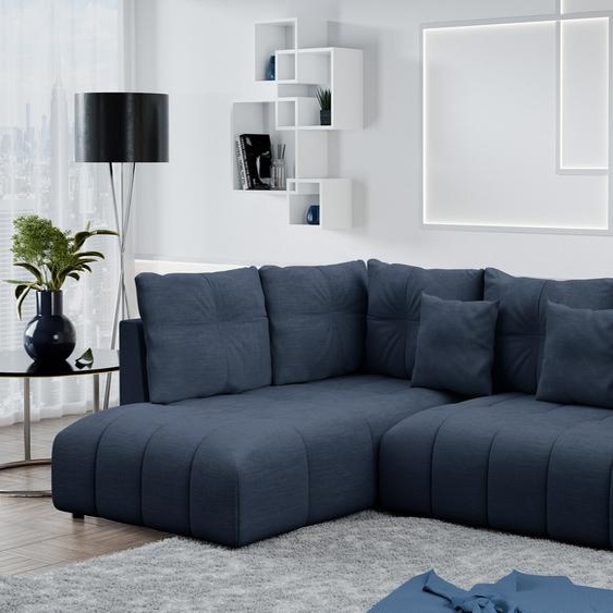 AX LIVING Canapé avec fonction lit canapé dangle bleu Corleone 268cm