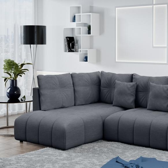 AX LIVING Canapé avec fonction lit Corleone canapé dangle gris 268 cm