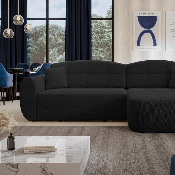 AX LIVING Canapé dangle avec fonction sommeil Nubio largeur 282 cm - canapé noir