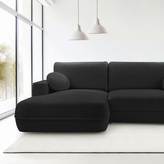 AX LIVING Canapé dangle avec fonction sommeil Peoni 267 cm noir élégant L
