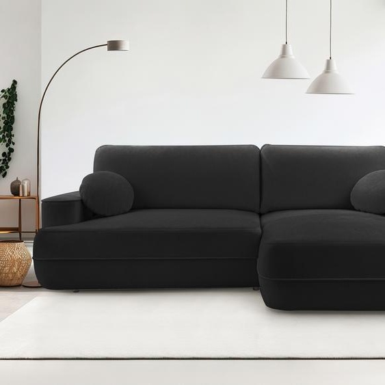 AX LIVING Canapé dangle avec fonction sommeil Peoni 267 cm noir élégant R