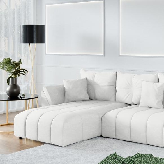 AX LIVING Canapé dangle blanc Verciani avec fonction sommeil 280 cm