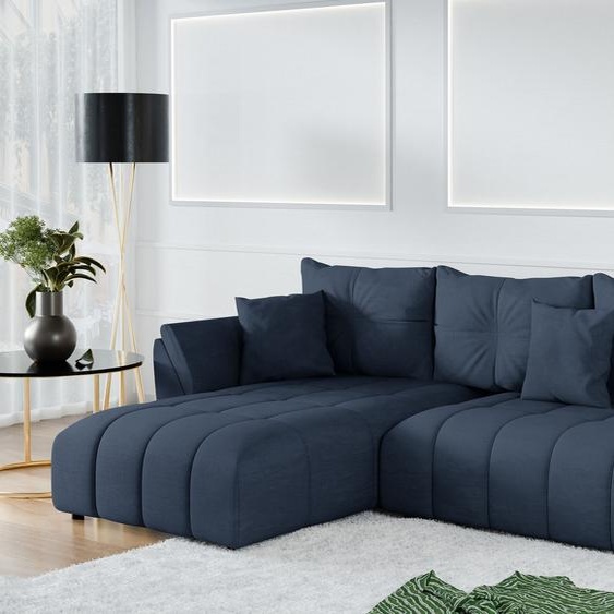 AX LIVING Canapé dangle avec fonction sommeil Verciani L Canapé bleu 280 cm