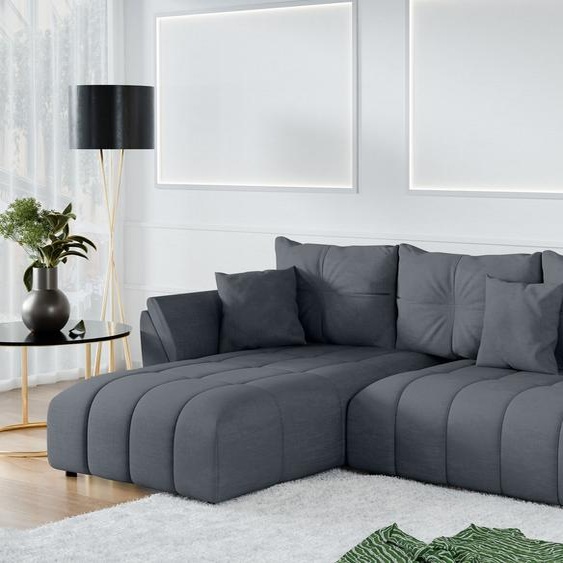 AX LIVING Canapé dangle avec fonction sommeil Verciani L Canapé gris 280 cm
