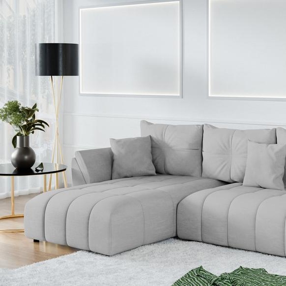 AX LIVING Canapé dangle avec fonction sommeil Verciani L Canapé gris clair 280 cm