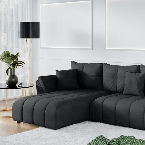 AX LIVING Canapé dangle avec fonction sommeil Verciani L Canapé gris foncé 280 cm