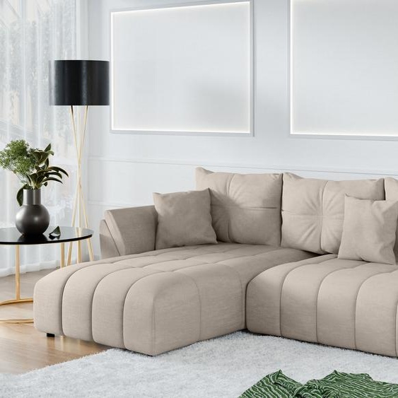 AX LIVING Canapé dangle marron clair Verciani fonction sommeil 280 cm