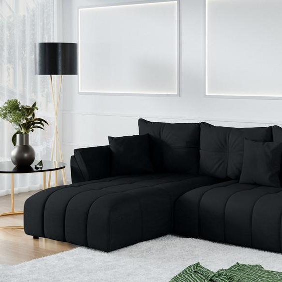 AX LIVING Canapé dangle noir Verciani avec fonction sommeil 280 cm