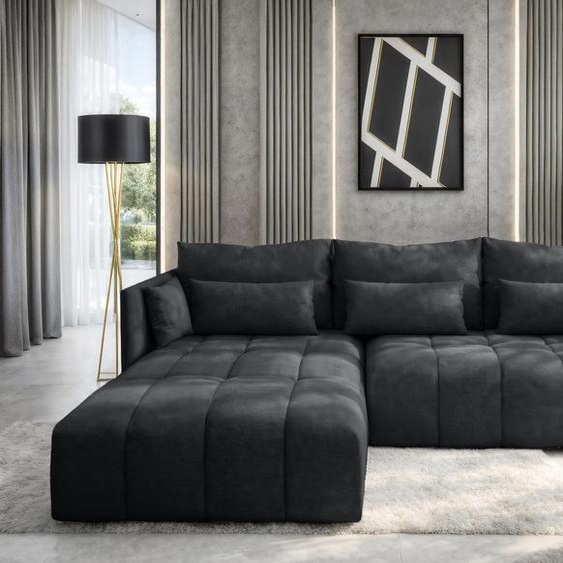 AX LIVING Canapé dangle gris avec fonction sommeil Cosmova 245 cm