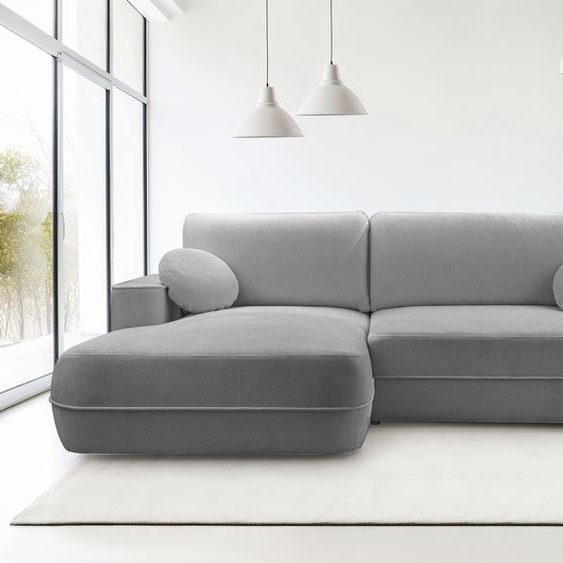 AX LIVING Canapé dangle gris clair avec fonction sommeil Peoni 267 cm moderne L